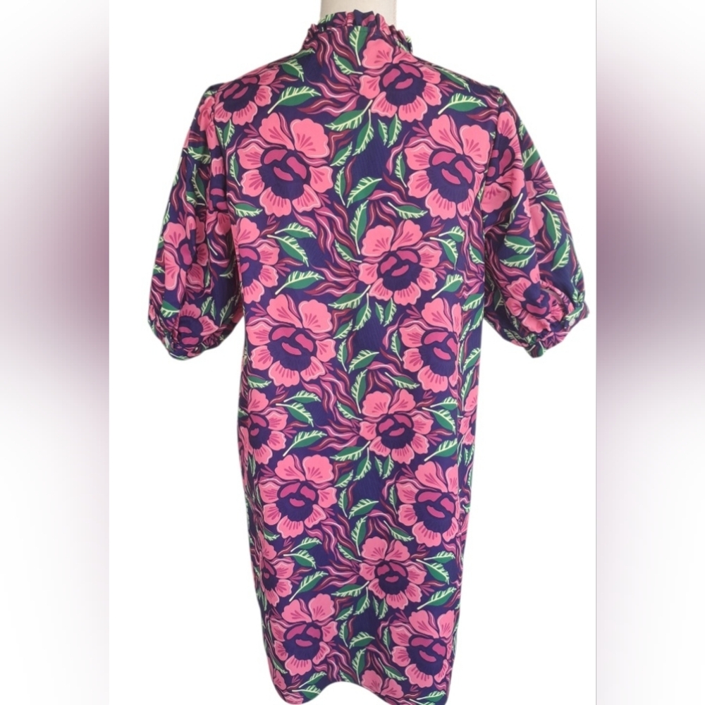 Michelle Mcdowell Floral Pink and Green Women's Dress - Picture 3 of 9